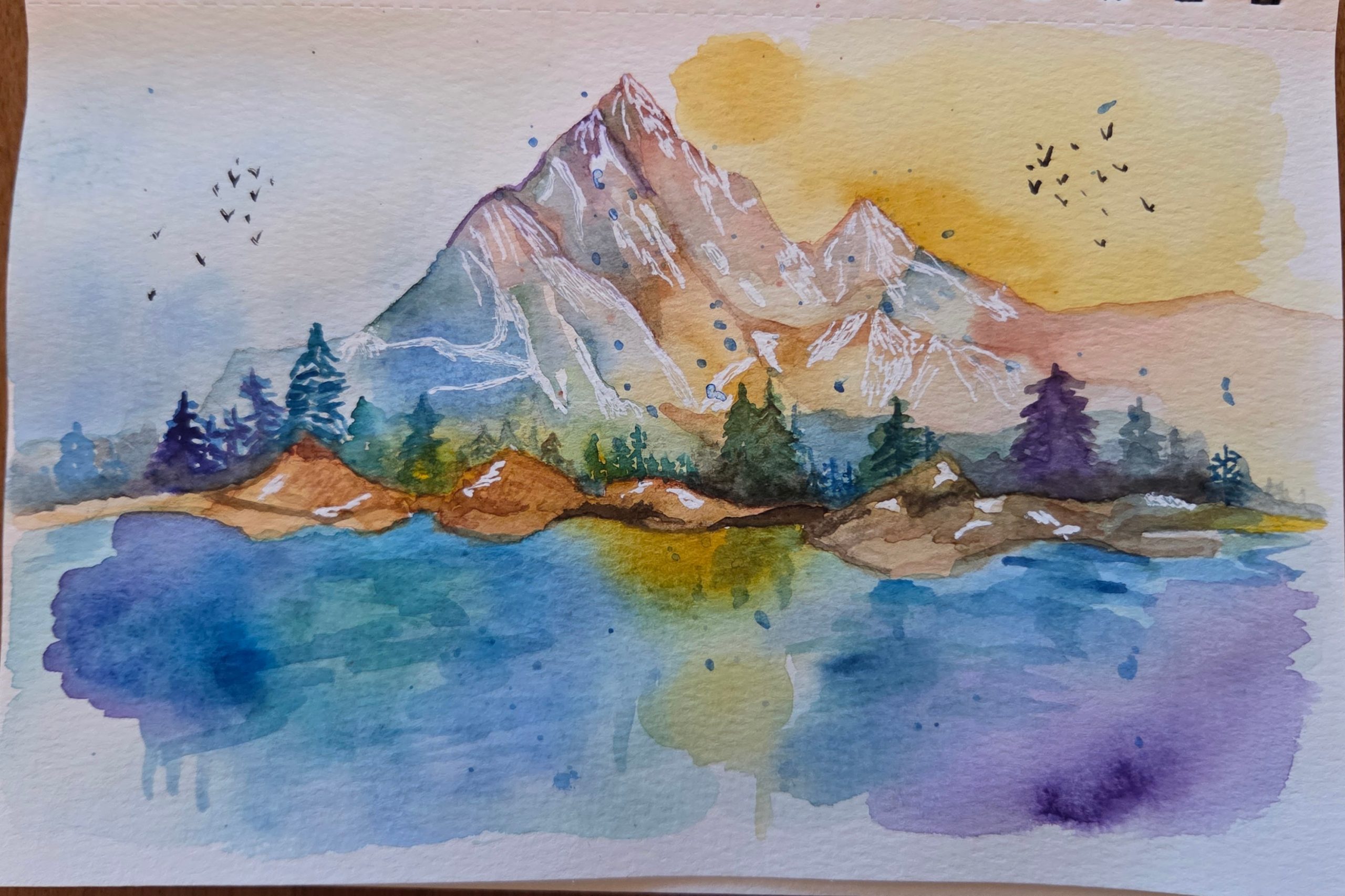 Expressive Mountain Scene